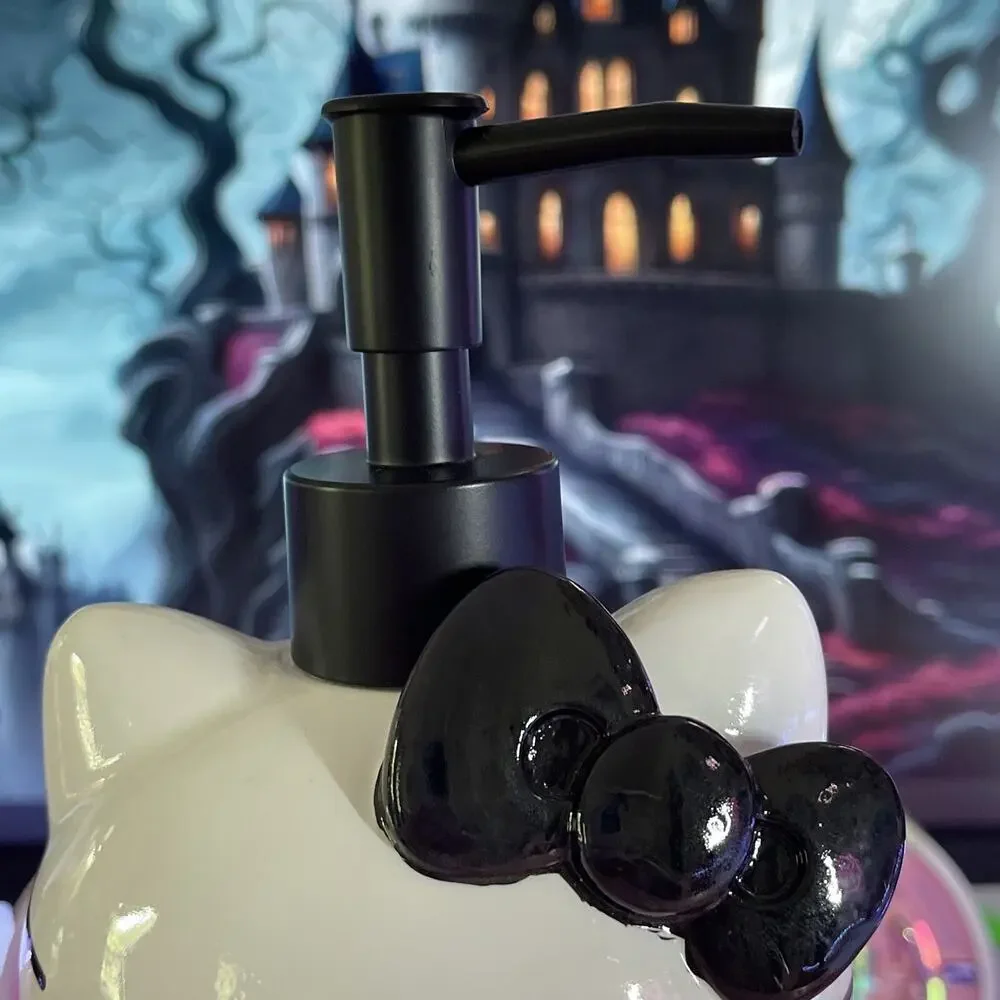 Hello Kitty Soap Pump Lotion Dispenser WhiteBlack 2024 Sanrio Halloween Skeleton